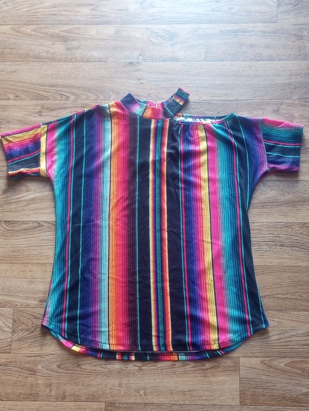 Crazy Train Multicolor Striped Mock Neck Top